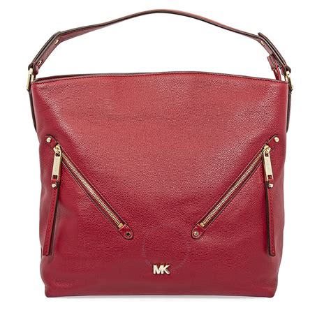 michael michael kors evie pebble leather shoulder bag oxblood|MICHAEL Michael Kors Evie Pebble Leather Shoulder Bag .